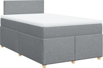 vidaXL Vidaxl - Cama Box Spring Con Colch&oacute;n Tela Gris Claro 120x200 Cm