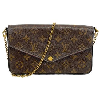 Louis Vuitton Brown Fuchsia Chain/Shoulder Wallet (Pre-Owned)