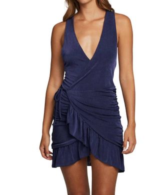 Chaser Westside Mini Dress In Navy Blue