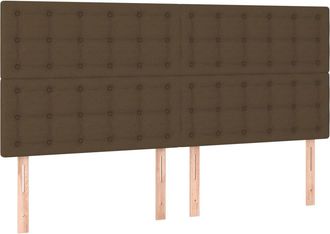 vidaXL Cabeceros 4 Unidades De Tela Marr&oacute;n Oscuro 80x5x78/88 Cm Vidaxl