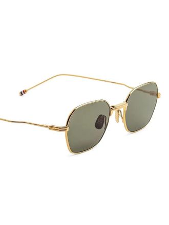 Thom Browne UES936A Gold-Plated Geometric Sunglasses - Gold