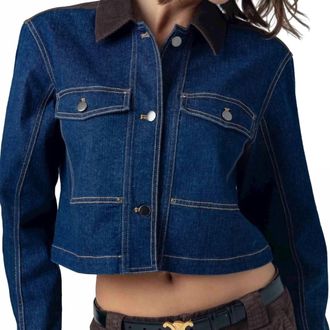 Sundays Klea Jacket In Denim/chocolate