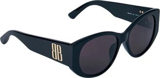 Balenciaga Ronde zonnebril met logo hardware - Dames - Zonnebrillen - Zwart - ONE Size - Accessoires