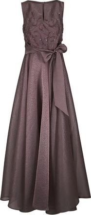 Talbot Runhof Abito lungo con decorazione - Marrone