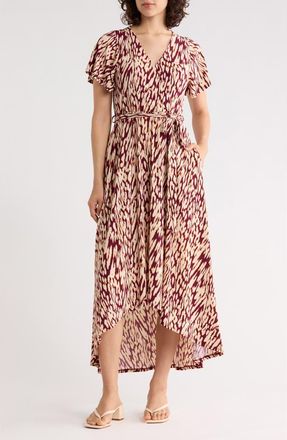 West K Flutter Sleeve High-Low Dress in Navy Dot at Nordstrom Rack, Size X-Small