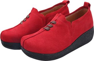 Generic Wedge Shoes Slip On for Women Shoes Rocker Soles Lightweight Platform Shoe Suede Loafers Shoe Comfortable Tennis Sneakers Orthopedic Trainers Walking 