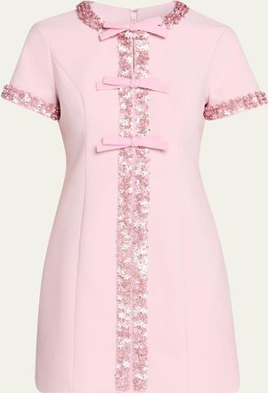 Cinq &agrave; Sept Maelle Embellished Short-Sleeve Mini Dress