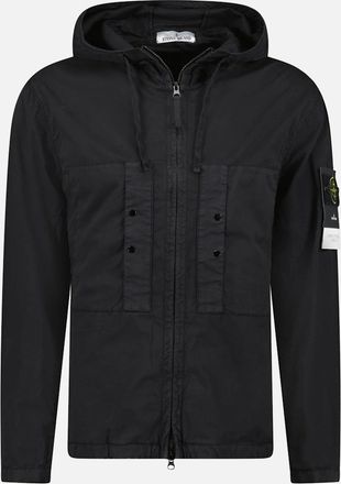Stone Island Mens Stone Island Black Chest Pocket Hooded Jacket - Size: Regular/36
