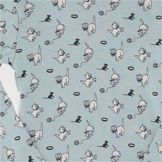 Misha & Puff Boys Printed Cotton Turtle Neck Sweater Light Blue Organic Pima