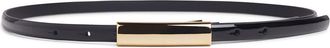 Favorite Daughter The Lady Patent Leather Belt in Black/polished Gold at Nordstrom, Size X-Small
