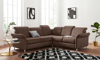 Sit&more Ecksofa &raquo;Darwin L-Form&laquo; inklusive Federkern, wahlweise mit Kopfteilverstellung, Bettfunktion