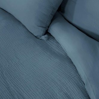 Sweeek Ropa De Cama De Gasa De Algod&oacute;n Azul Oscuro