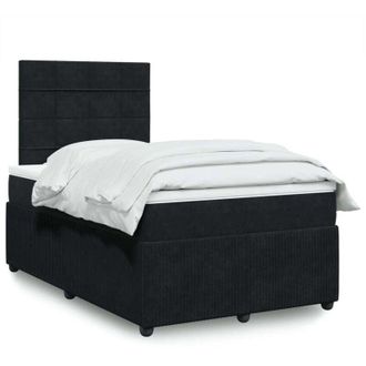 vidaXL Cama Box Spring Con Colch&oacute;n Terciopelo Negro 120x190 Cm Vidaxl