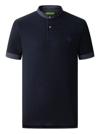 Shanghai Tang embroidered-logo T-shirt - men - Cotton - 56 - Blue