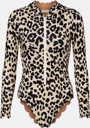 Marysia Swim Northsea leopard-print rashguard swimsuit