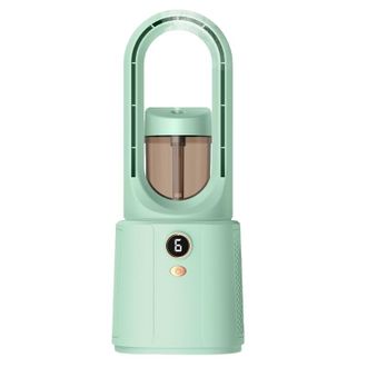 Angel Cerd&aacute; Ventilador Nebulizador Sin Aspas Ventilador De Escritorio Recargable, 6 Velocidades Ajustables, Luz Ambiental, Color Verde