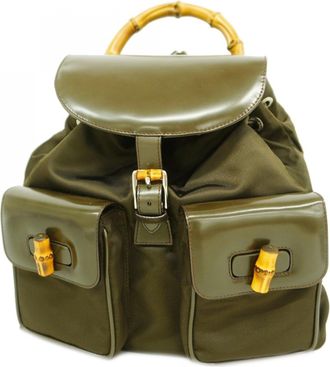 Gucci Brown Nylon Canvas Backpack (Pre-Owned)