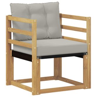 vidaXL Sof&aacute; De Exterior Madera Maciza De Acacia Y Textileno Blanco Vidaxl