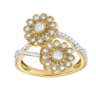 LuvMyJewelry Petals of Promise 0.50 Ct Natural Diamond 10K Gold Ring in 10K Yellow Gold at Nordstrom, Size 7.5