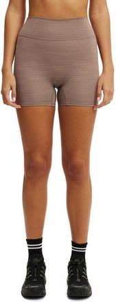 Cotton On Womens Active Ultra Soft Invisible Scrunch Shortie Short in Mocha Marle at Nordstrom, Size X-Small