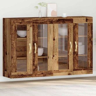 vidaXL Armarios De Pared 2 Pcs Madera Envejecida 695 X 34 X 90 Cm