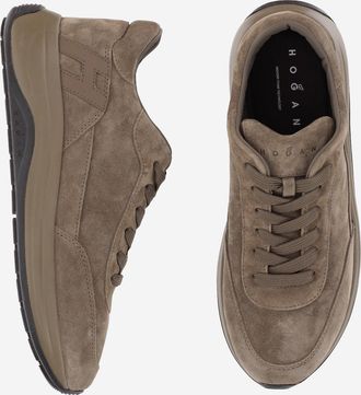 Hogan Mens Sneakers Hi-Light Suede Brown Trainers