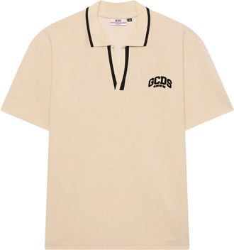GCDS Polo shirt met bies - Heren - Polos - Wit - 2XL - Tops