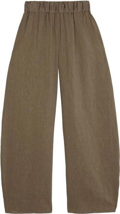 Cortana Glimmer- omkeerbare gerookte mauve broek - Dames - Wijde Broeken - Bruin - S - Linnen - Broeken