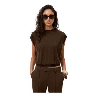 Closed Closed, Round-neck Knitwear, female, Brown, Size: XS Round-neck Knit Top