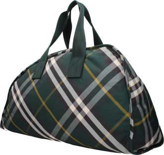 Burberry Mens Green Fabric Luggage And Travel Bag