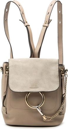 Chlo&eacute; Gray Leather Suede Backpack (Pre-Owned)