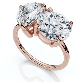Pompeii3 Certified Toi Et Moi 5Ct Diamond Ring 14k Gold Lab Grown