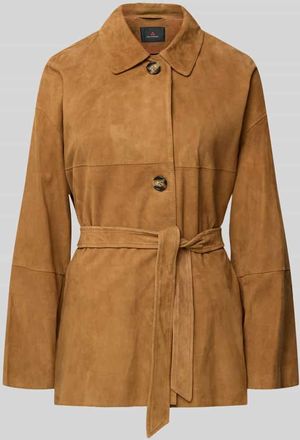 Peuterey Jacke aus echtem Wildleder Modell Machuca in Cognac, Gr&ouml;&szlig;e 42