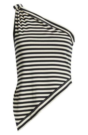 Free People Knot My Vibe One-Shoulder Asymmetric Top in Black Combo at Nordstrom, Size X-Large