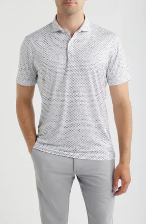 Johnnie-O Lucky 7s Featherweight Performance Polo in White at Nordstrom, Size Xx-Large