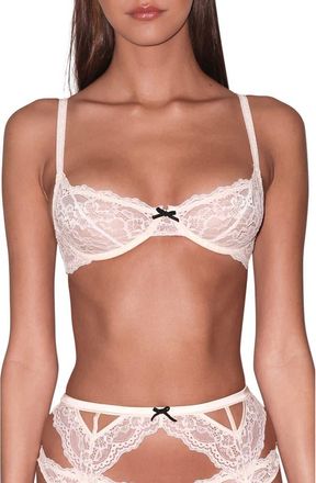 Fleur du Mal Bianca Lace Underwire Balconette Bra in Buttercup at Nordstrom, Size 36Dd