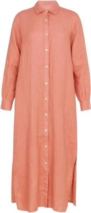 Tiffany & Co. Abbey Dress Linen - Dames - Shirt Kleedjes - Roze - S/M - Linnen - Kleedjes