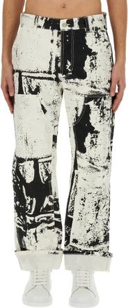 Alexander McQueen Jeans, Heren, Veelkleurig, L, Katoen, Patch Workwear Jean