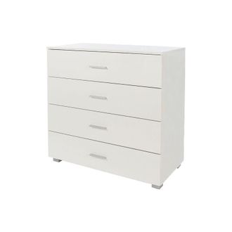 Netfurniture 4 Drawer Chest of Drawers - MDP - L40 x W80 x H84 cm - White - Flat Packed