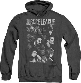 Gildan Justice League Movie Pushing Forward Adult Heather Hoodie / Hooded Sweatshirt