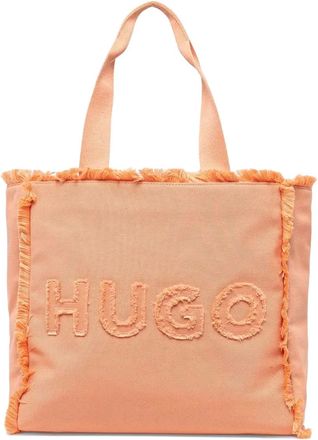 HUGO BOSS Borsa tote Lou con logo ricamato - Arancione
