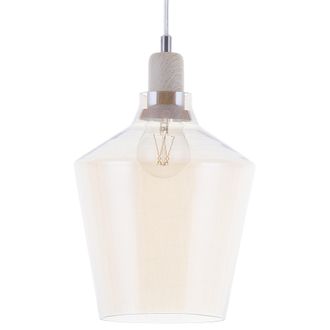 Beliani L&aacute;mpara Colgante De Vidrio Tintado Dorado Industrial Moderna Santon