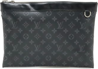 Louis Vuitton Monogram Eclipse Black Gray Monogram Eclipse Clutch Bag Pochette (Pre-Owned)
