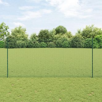 Berkfield Home Welded Wire Fence with 5 U Posts Green 1.4x10 m Steel
