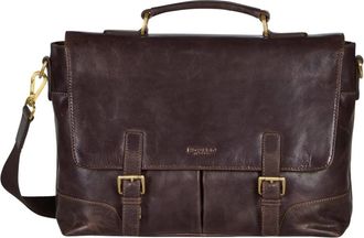 Howard London James Aktetas - Heren - Laptoptassen - Bruin - ONE Size - Leer - Tassen