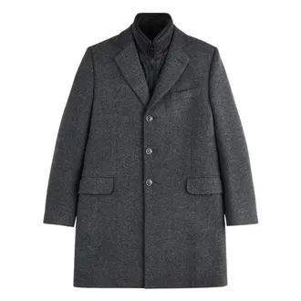 Fay Herringbone Double Coat - male - Fay - Single-Breasted Coats - Gray - XL - Coats