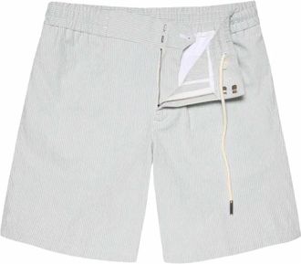 Orlebar Brown Seersucker Golf Blauw/Wit Zand Streep - Heren - Korte Broeken - Wit - W34 - Linnen - Korte Broeken