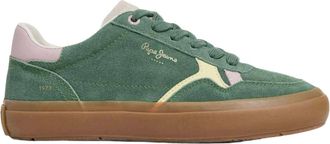 Pepe Jeans London Schoenen, Dames, Groen, 38 EU, Travis Retro Sneakers