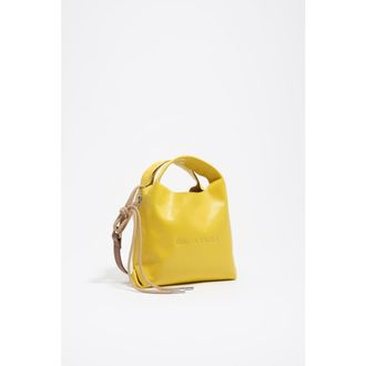 Bimba & Lola Leather Mini Paper Bag SS26 in Yellow at Nordstrom