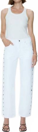 Pistola Denim Lexi Mid Rise Bowed Straight Jeans In Vivid White